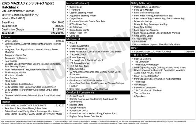 2025 Mazda Mazda3 2.5 S Select Sport