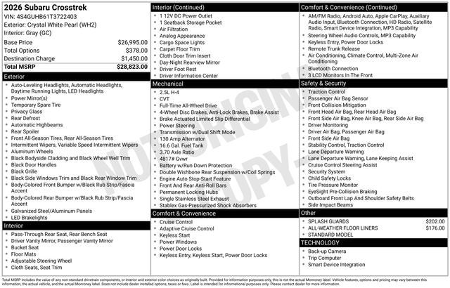 2026 Subaru CROSSTREK Base