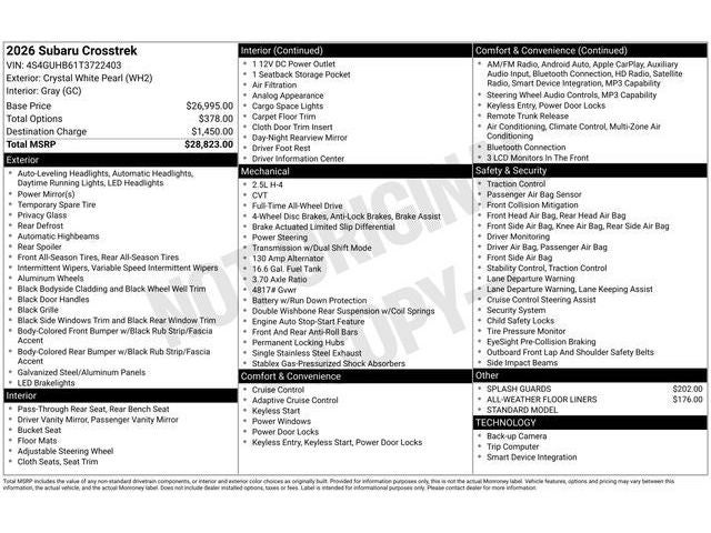 2026 Subaru CROSSTREK Base