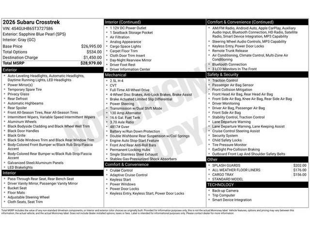 2026 Subaru CROSSTREK Base