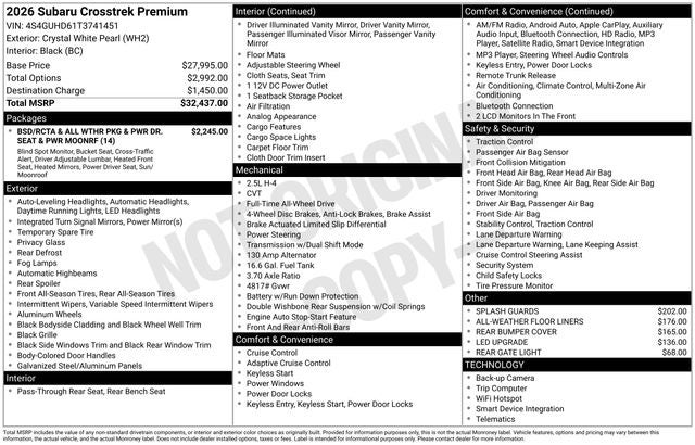 2026 Subaru CROSSTREK Premium