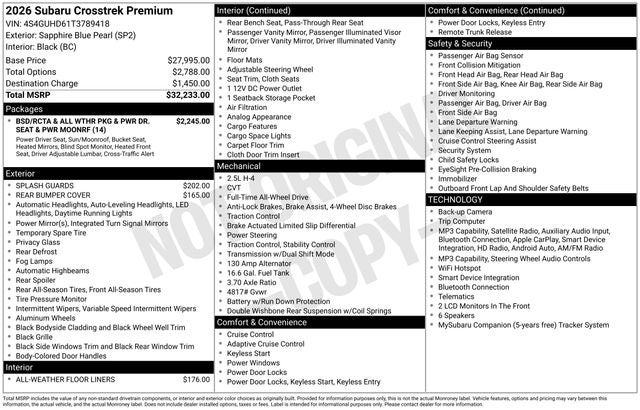 2026 Subaru CROSSTREK Premium