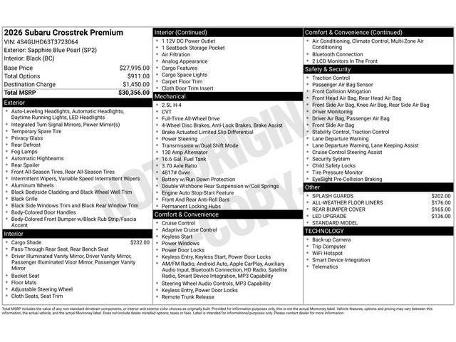 2026 Subaru CROSSTREK Premium