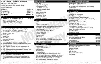 2026 Subaru CROSSTREK Premium