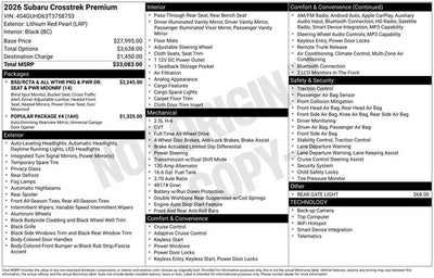 2026 Subaru CROSSTREK Premium
