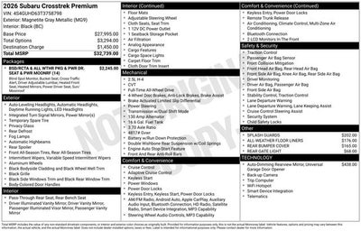 2026 Subaru CROSSTREK Premium