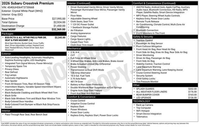 2026 Subaru CROSSTREK Premium