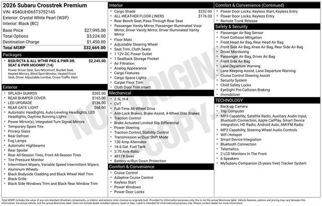 2026 Subaru CROSSTREK Premium