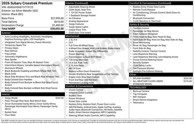 2026 Subaru CROSSTREK Premium