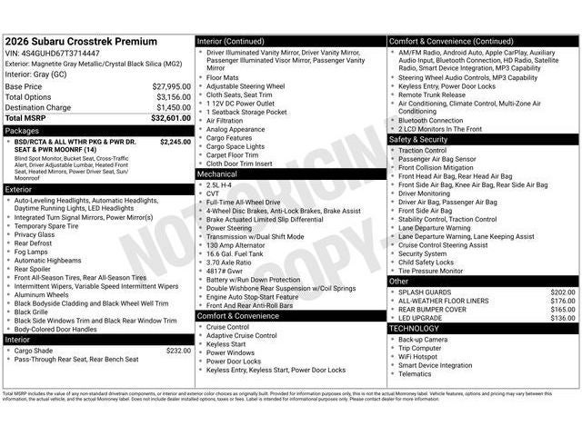 2026 Subaru CROSSTREK Premium