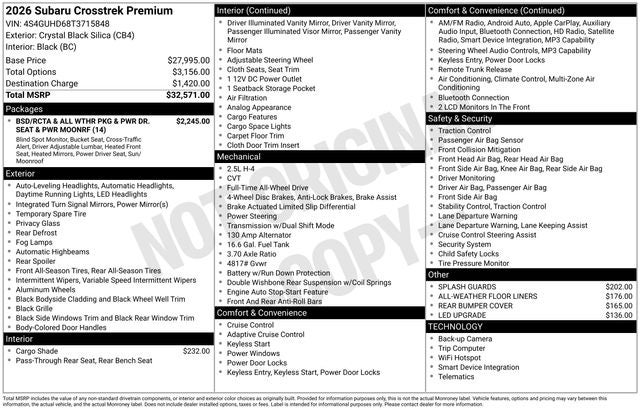 2026 Subaru CROSSTREK Premium