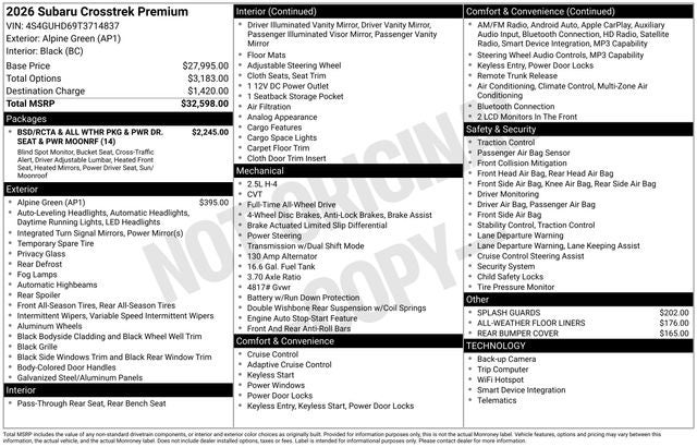 2026 Subaru CROSSTREK Premium