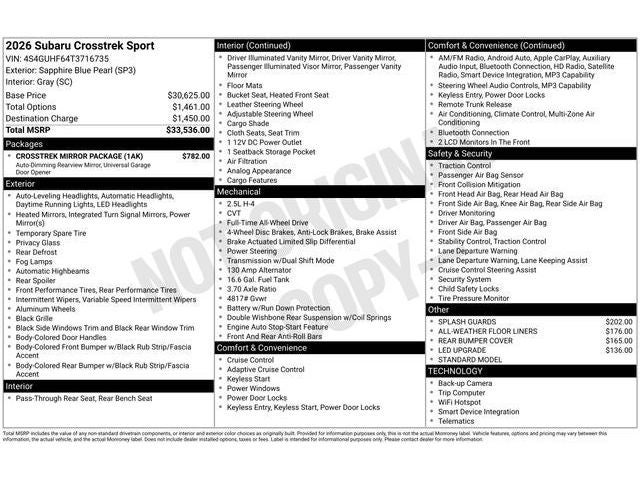 2026 Subaru CROSSTREK Sport