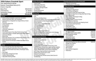 2026 Subaru CROSSTREK Sport