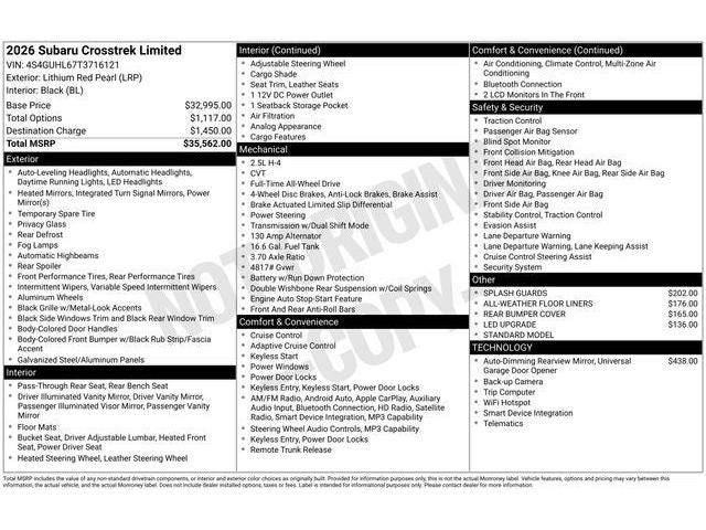 2026 Subaru CROSSTREK Limited
