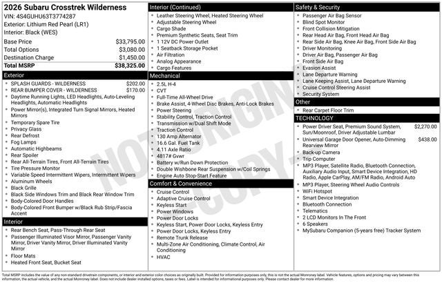 2026 Subaru CROSSTREK Wilderness