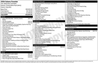 2026 Subaru FORESTER Standard Model
