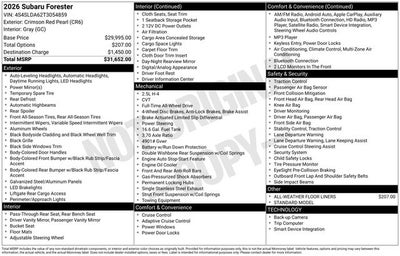 2026 Subaru FORESTER Standard Model