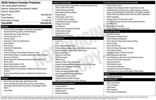 2026 Subaru FORESTER Premium