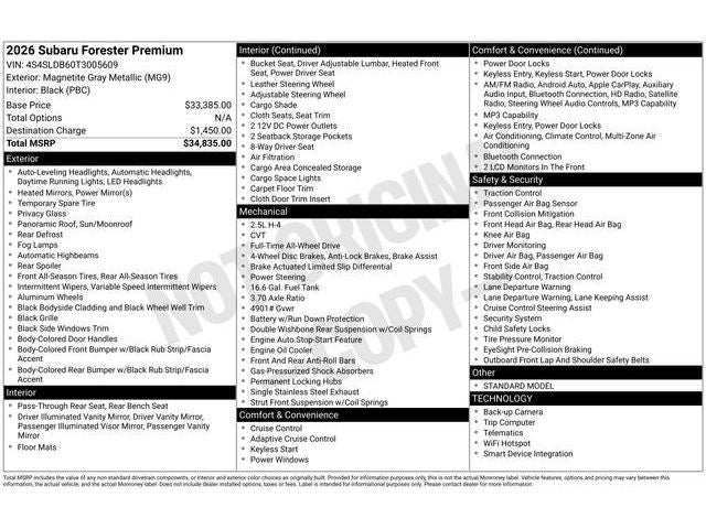 2026 Subaru FORESTER Premium