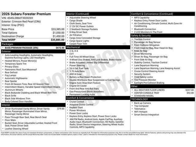 2026 Subaru FORESTER Premium
