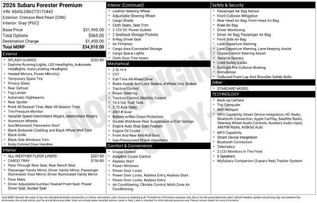 2026 Subaru FORESTER Premium