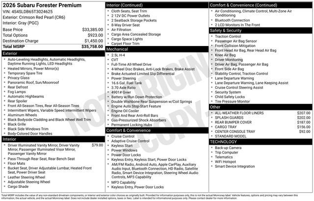 2026 Subaru FORESTER Premium