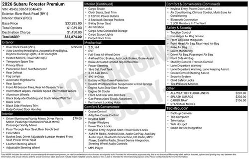 2026 Subaru FORESTER Premium