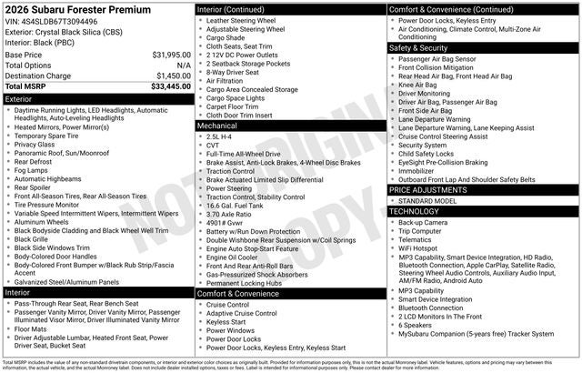 2026 Subaru FORESTER Premium