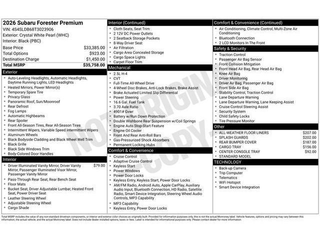 2026 Subaru FORESTER Premium