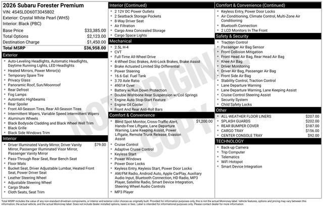 2026 Subaru FORESTER Premium