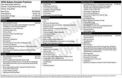 2026 Subaru FORESTER Premium