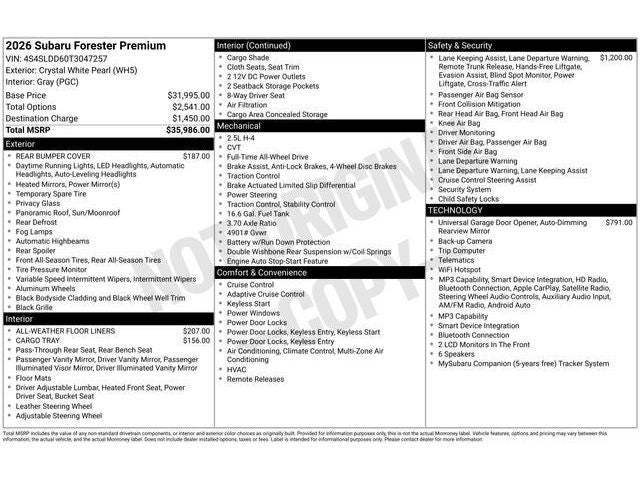 2026 Subaru FORESTER Premium