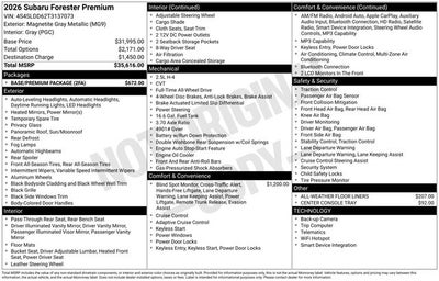 2026 Subaru FORESTER Premium