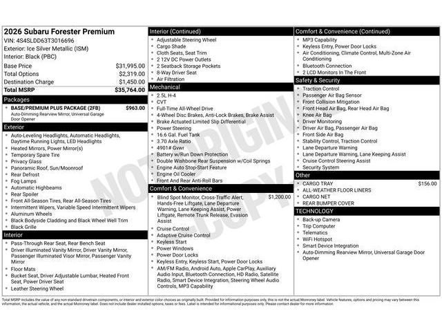 2026 Subaru FORESTER Premium