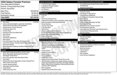 2026 Subaru FORESTER Premium
