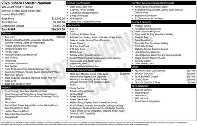 2026 Subaru FORESTER Premium