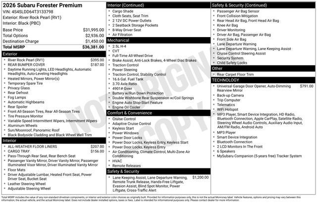 2026 Subaru FORESTER Premium