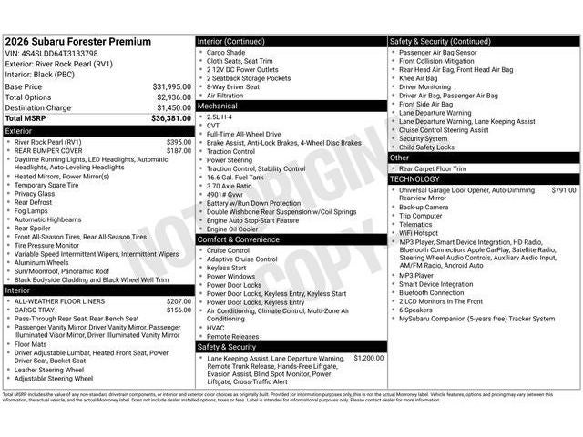 2026 Subaru FORESTER Premium