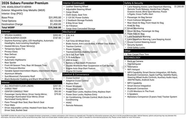 2026 Subaru FORESTER Premium