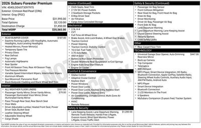 2026 Subaru FORESTER Premium
