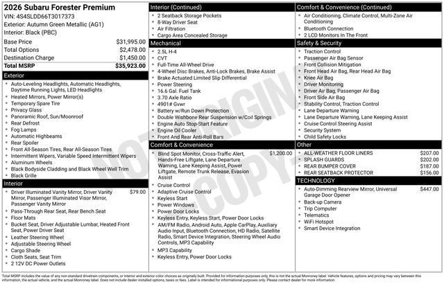 2026 Subaru FORESTER Premium