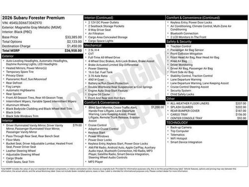 2026 Subaru FORESTER Premium