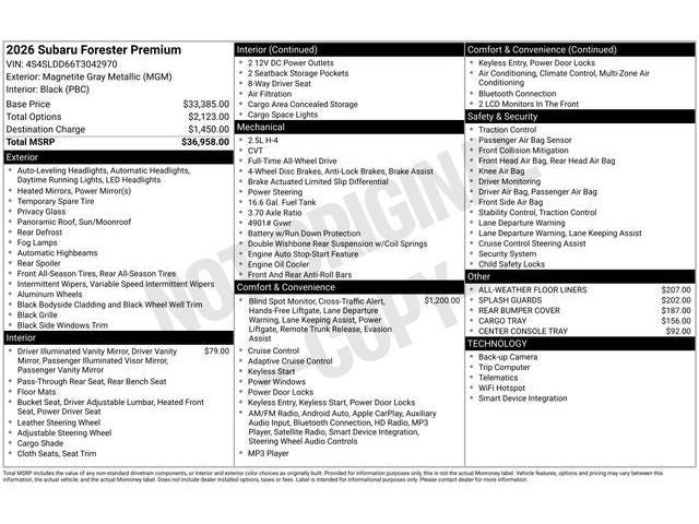 2026 Subaru FORESTER Premium
