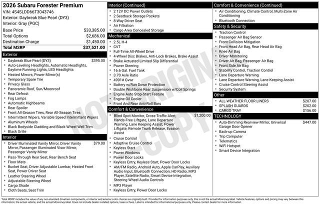 2026 Subaru FORESTER Premium