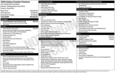 2026 Subaru FORESTER Premium