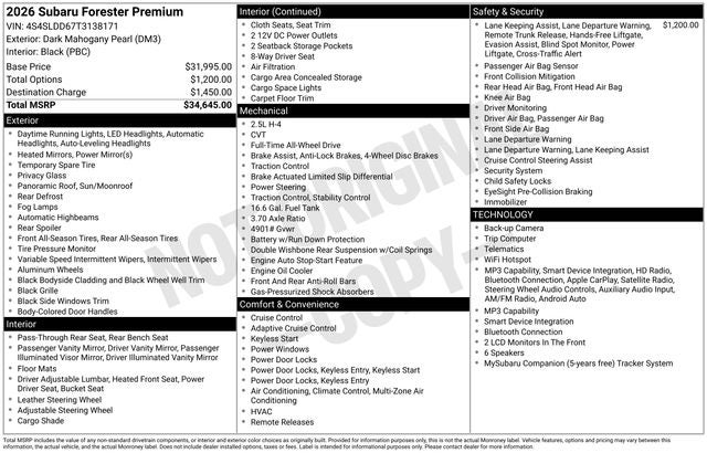 2026 Subaru FORESTER Premium