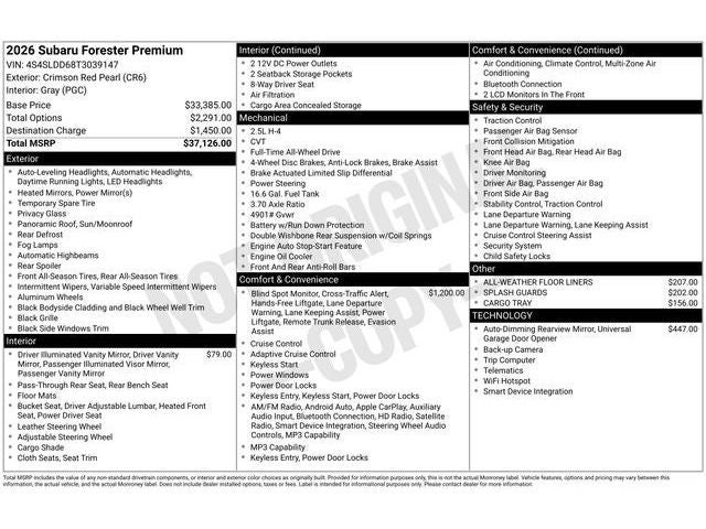 2026 Subaru FORESTER Premium