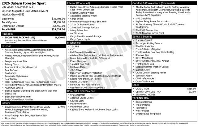 2026 Subaru FORESTER Sport