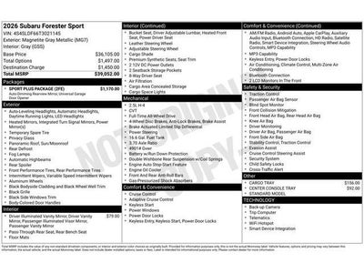 2026 Subaru FORESTER Sport